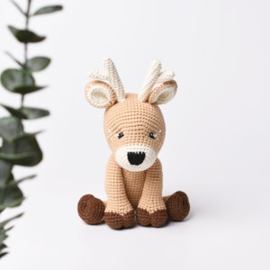 Little Deer Stuffed Crochet Gift - Cute ReinDeer Amigurumi Handmade Toy - Baby Shower Gift