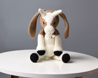 Goat Plush Stuffed Animal Crochet Toy - Amigurumi Goat Decor - Best Gift for kid - Decoration Gift