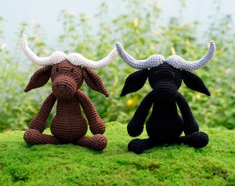 Crochet Buffalo Plush: Handmade Amigurumi Stuffed Animal Toy
