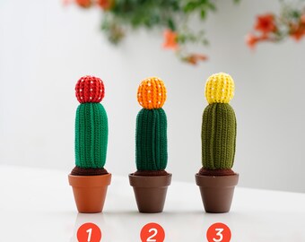 かぎ針編みのサボテンあみぐるみ：手作りの鉢植えぬいぐるみ - Etsy 日本