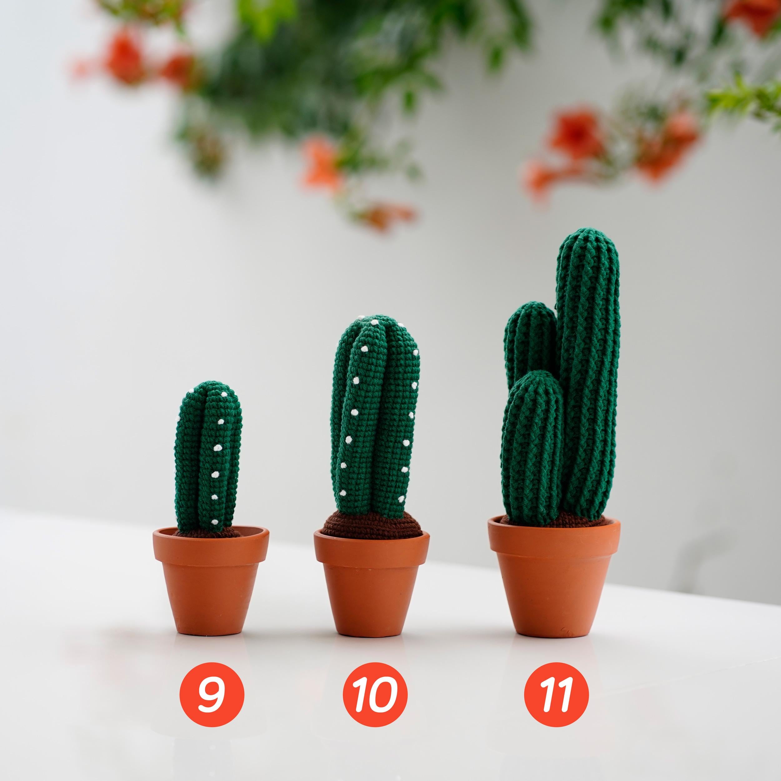 かぎ針編みのサボテンあみぐるみ：手作りの鉢植えぬいぐるみ - Etsy 日本