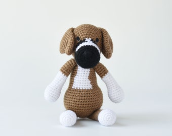Crochet Boxer Dog Stuffed Animal: Amigurumi Puppy Gift