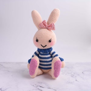 Lovely Bunny Crochet Gift - Bunny Plush Toy Handmade - Rabbit Stuffed Crochet Amigurumi | Custom Color