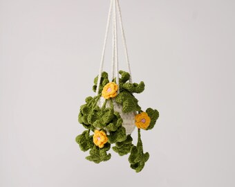 Crochet Ivy Hanging Basket, Amigurumi Botanical Decor, Cozy Car Hanging, Housewarming Christmas Gift