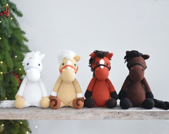 Crochet Horse Animals - Amigurumi Horse Stuffed Plush Toy - Amigurumi Pony Toys - Crochet Horse Toy - Personalized Horse Gift