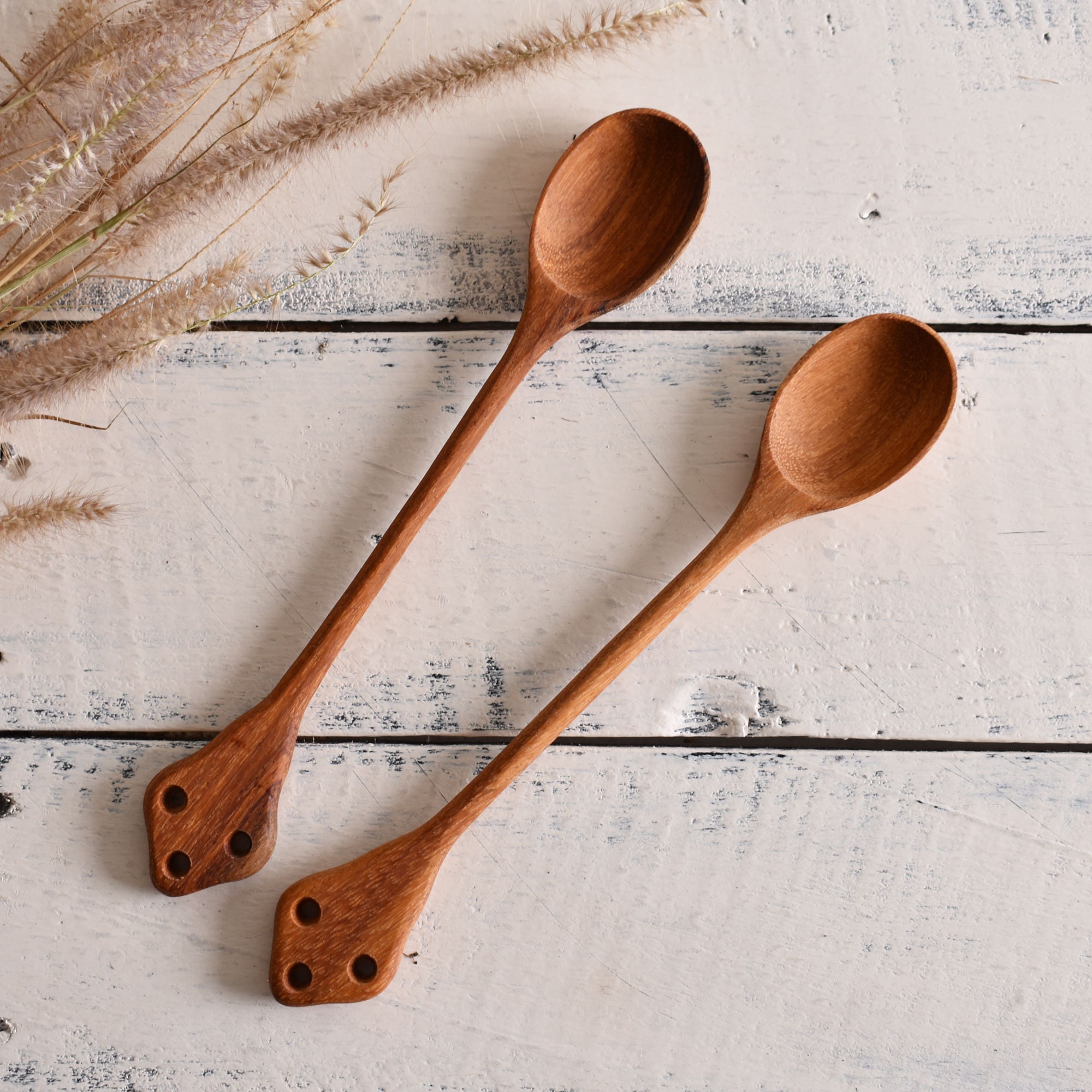 Vintage Handmade Wood Spoons, Set of 2 - Decor Steals