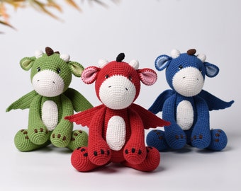 Crochet Dragon Plush Toy: Handmade Amigurumi Stuffed Animal