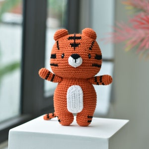 Tiger Crochet Stuffed Amigurumi - Wild Animal Crochet Toy - Natural Tiger Cub Crochet