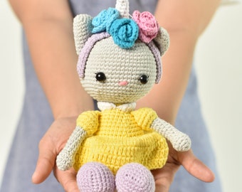 Peluche chaton, amigurumi au crochet chat, jouet fait main, chat au crochet mignon