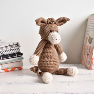 Brown Donkey Crochet Amigurumi - Animal Crochet Stuffed Toy - Donkey Crochet Gift | Custom Color