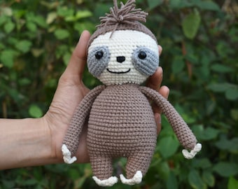 Sloth Crochet Amigurumi - Sloth Stuffed Toy, Baby Shower & First Birthday Gift | Custom Color