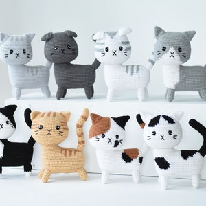 Handmade Crochet Cat Toy: Amigurumi Standing Cat - Custom Color