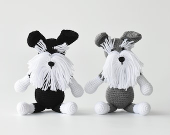 Schnauzer Dog Amigurumi Toy - Animal Crochet Stuffed Dog -  Kid Plush Toy -  High Quality | Custom Color