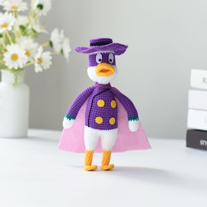 Chevalier canard fait main au crochet - jouet canard Amigurumi - canard farci au crochet - cadeau pour lui