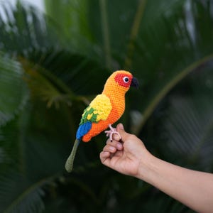 Sun Conure Stuffed Crochet Toy - Sun Conure Amigurumi Bird - Custom Sun Conure Gift - Sun Conure Decoration