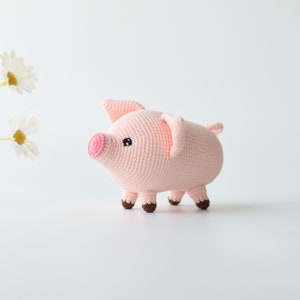 Crochet Piglet Plush: Handmade Pink Amigurumi Stuffed Animal
