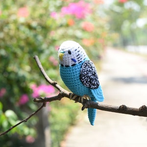 Amigurumi Budgie , Parakeet, Cockatiel Parrot, Cardinal Red Bird, Quaker Parrot Crochet Handmade Decorative Toy ,New Year bird lovers Blue Budgie