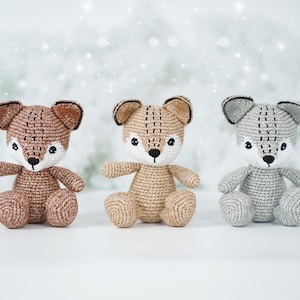 Winter Wolf Crochet Finished Toy - Cute Wolf Amigurumi Decoration - Wild Animals Crochet - Baby Shower Gift