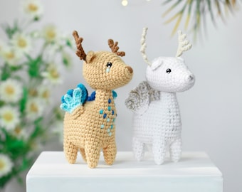 The Little Peryton Deer Crochet - Cute Deer Crochet With The Little Wings - Deer Crochet Amigurumi - Atlantis Creature Crochet