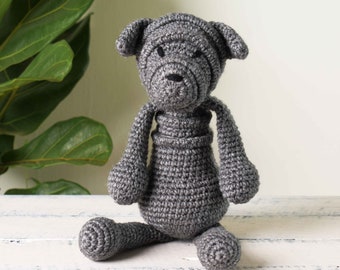 Cute Shar Pei Dog Amigurumi Crochet Dog Handmade Stuffed Dog Baby Toy