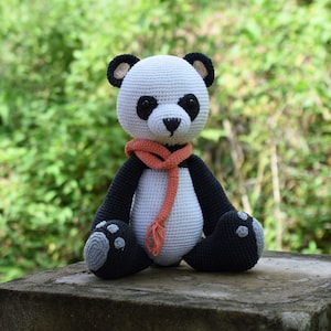 Finished Panda Bear Crochet - Panda Amigurumi Toy - Stuffed Bear Plush Toy