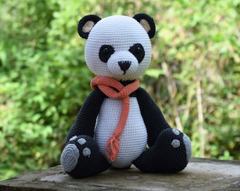Handmade Crochet Panda Bear Amigurumi: Stuffed Plush Toy