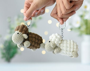 Crochet Sheep Keychain: Handmade Lamb Amigurumi Bag Accessory