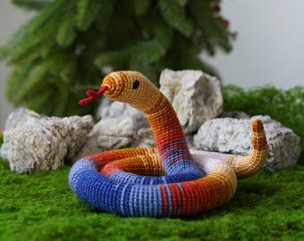 Temperature Snake Crochet - Kleurrijke slang knuffel - Knuffel slang - slangdecoratie - cadeau jaar van de slang