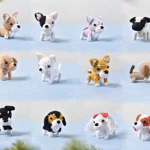 Petit chien au crochet Amigurumi, chien miniature, petit chiot, schnauzer miniature, chihuahua, teckel, shiba inu, beagle, corgi, carlin, labrador, husky Brown Dachshund