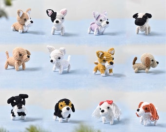 Amigurumi Tiny Dog Crochet, Miniature Dog, Tiny Puppy, Mini Schnauzer, Chihuahua, Dachsund, Shiba Inu, Beagle, Corgi, Pug, Labrador, Husky