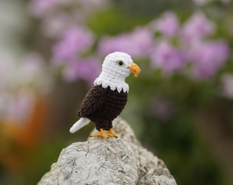 Crochet Bald Eagle Plush – Amigurumi Bird Decor, Handmade Toy, Bird Lover Gift