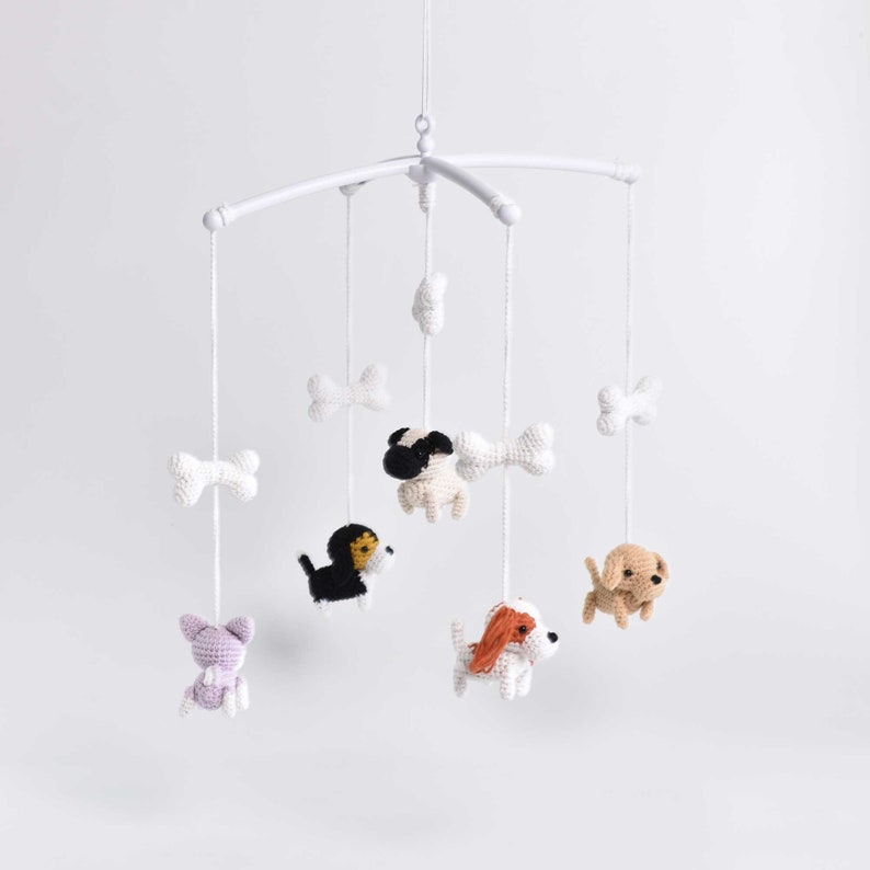 Mini Dogs Baby Crib Mobile Dogs Crochet Amigurumi Baby Crib Etsy