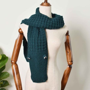Alligator Knitted Scarf - Handmade Crocodile Scarf Gift - Lovely Animal Scarf