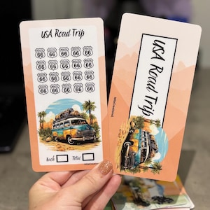 Tracker e inserto per la sfida di risparmio per un viaggio su strada negli USA, il tracker è bifacciale