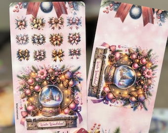 Winter wonderland/Christmas bows saving challenge tracker and insert