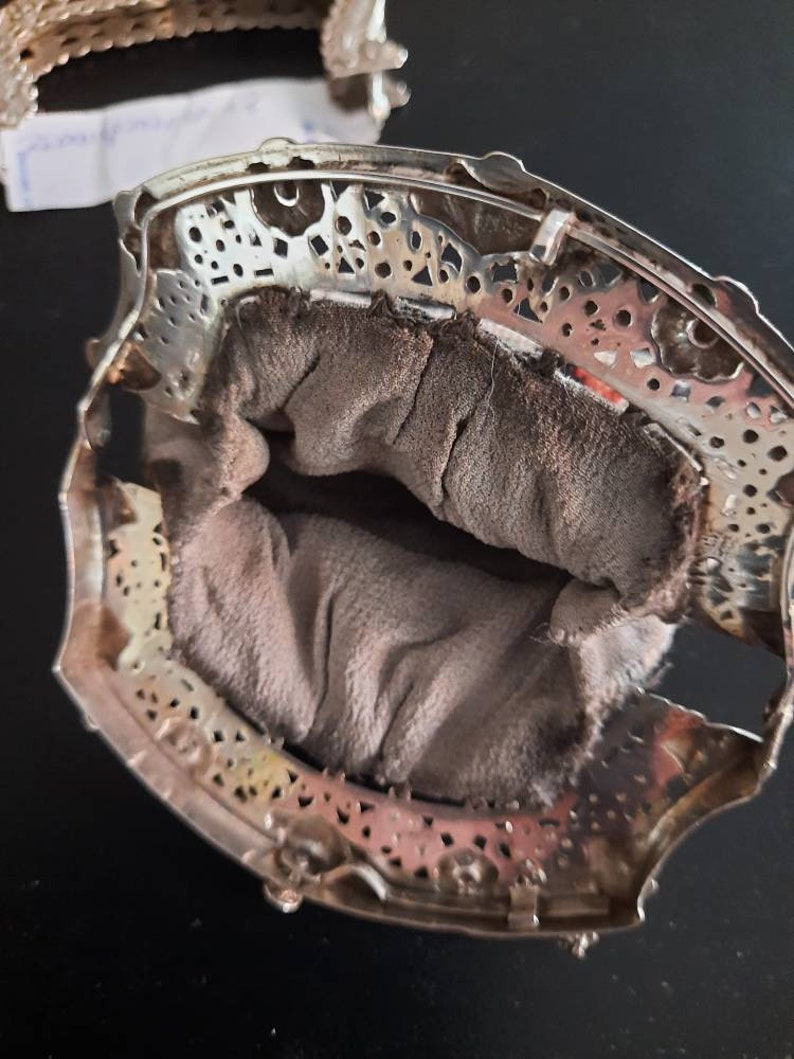 Antique silver purse and bag brackets with stamps and year letters 1830-1870 various prizes