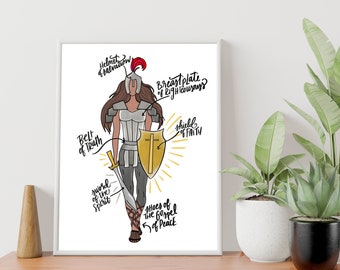 Armor of God | Ephesians 6 | Spiritual Warfare | Bible Verse Print | Christian Wall Art | Printable Art | Digital Download | Bible Tools