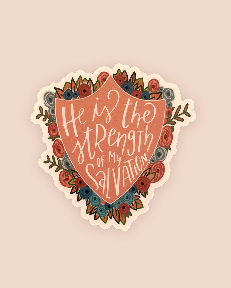 Strength of My Salvation Sticker | Psalm 140:7 | Jesus Gifts | Religious Gifts | Christian Vinyl Sticker | Waterproof Sticker