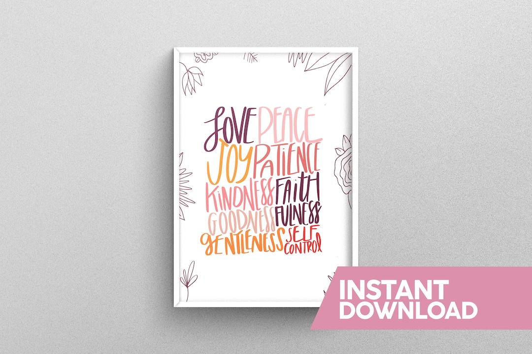 Fruits of the Spirit Wall Art | Digital Download | Bible Verse Print ...