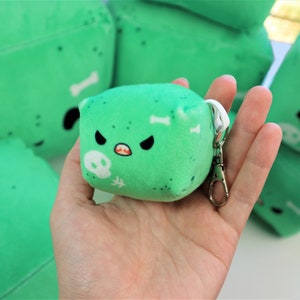 Handmade Gelatinous Cube Plush Keychain: DND Monster Gift