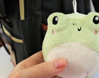Oversized Froggy Keychain: Handmade Plush Bag Charm, Squishy Toad