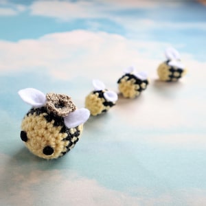 Honey Bees Crochet bee Queen bee Amigurumi Kids toy Gift idea Keychain Bug lover Insect bee plush mini crochet animals small stuffed animals