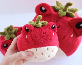 Strawberry Frog Plush: Chubby Kawaii Fruit Frog Stuffed Animal