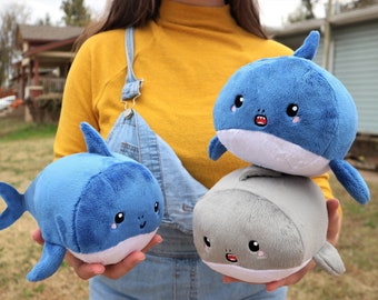 Shark Plush Handmade Shark stuffed animal shark gift idea shark teeth plushie pillow toy baby shark party favor toys for boys doll fish sea