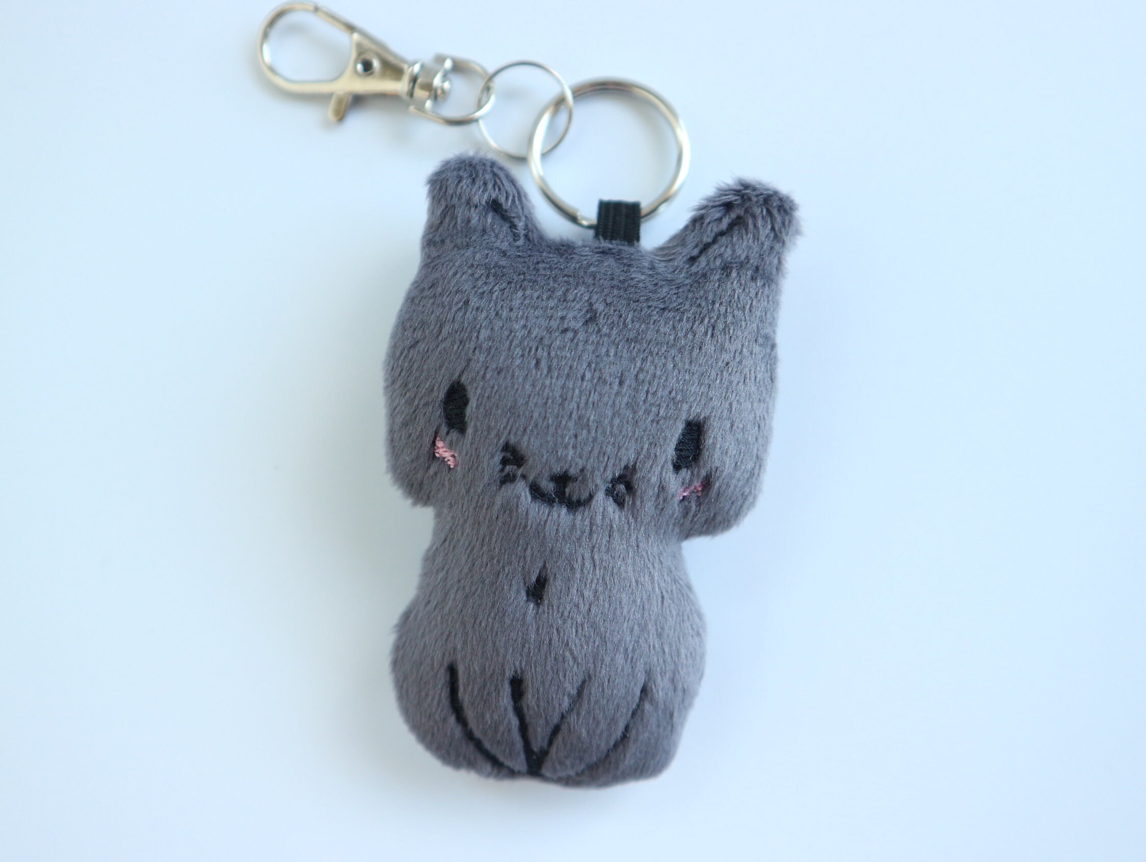 Black Cat squishy keychains Halloween cat mini plush keychain Etsy