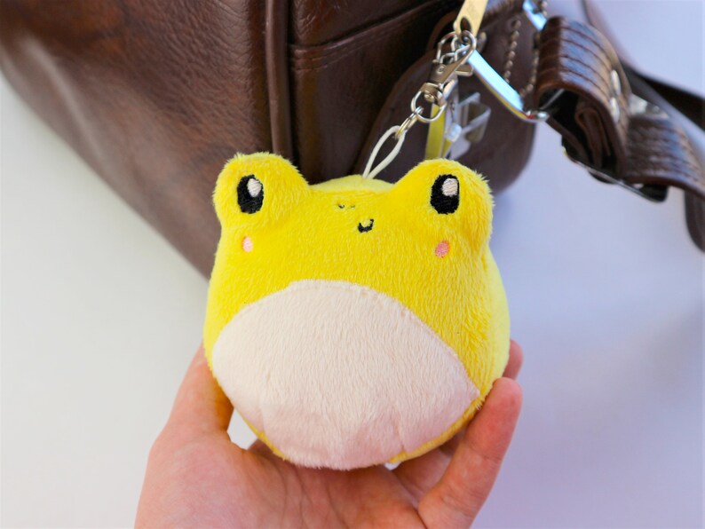 Oversized Froggy Keychain Plush Frog Key Ring Handmade Squishy Etsy