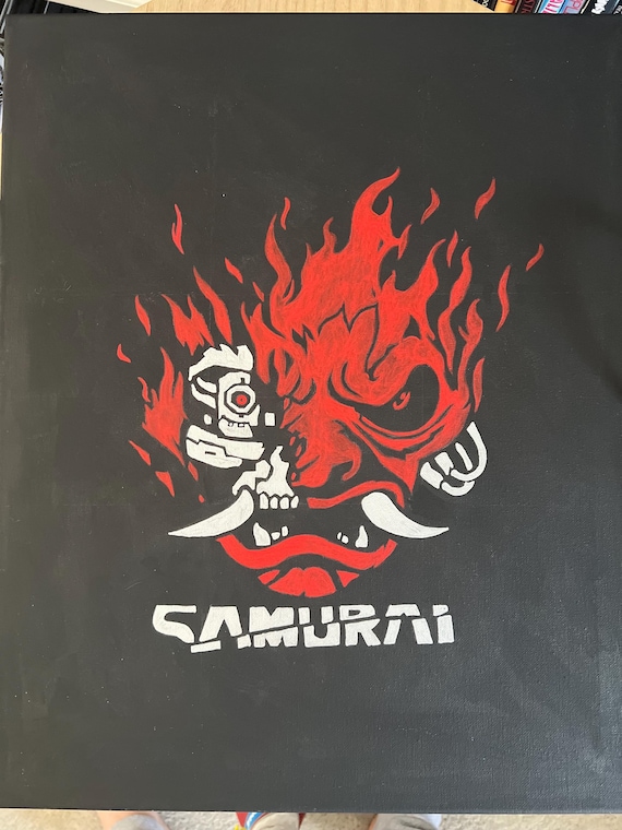 Cyberpunk 2077: Samurai Logo, Hand Painted 16x20” Canvas - Etsy