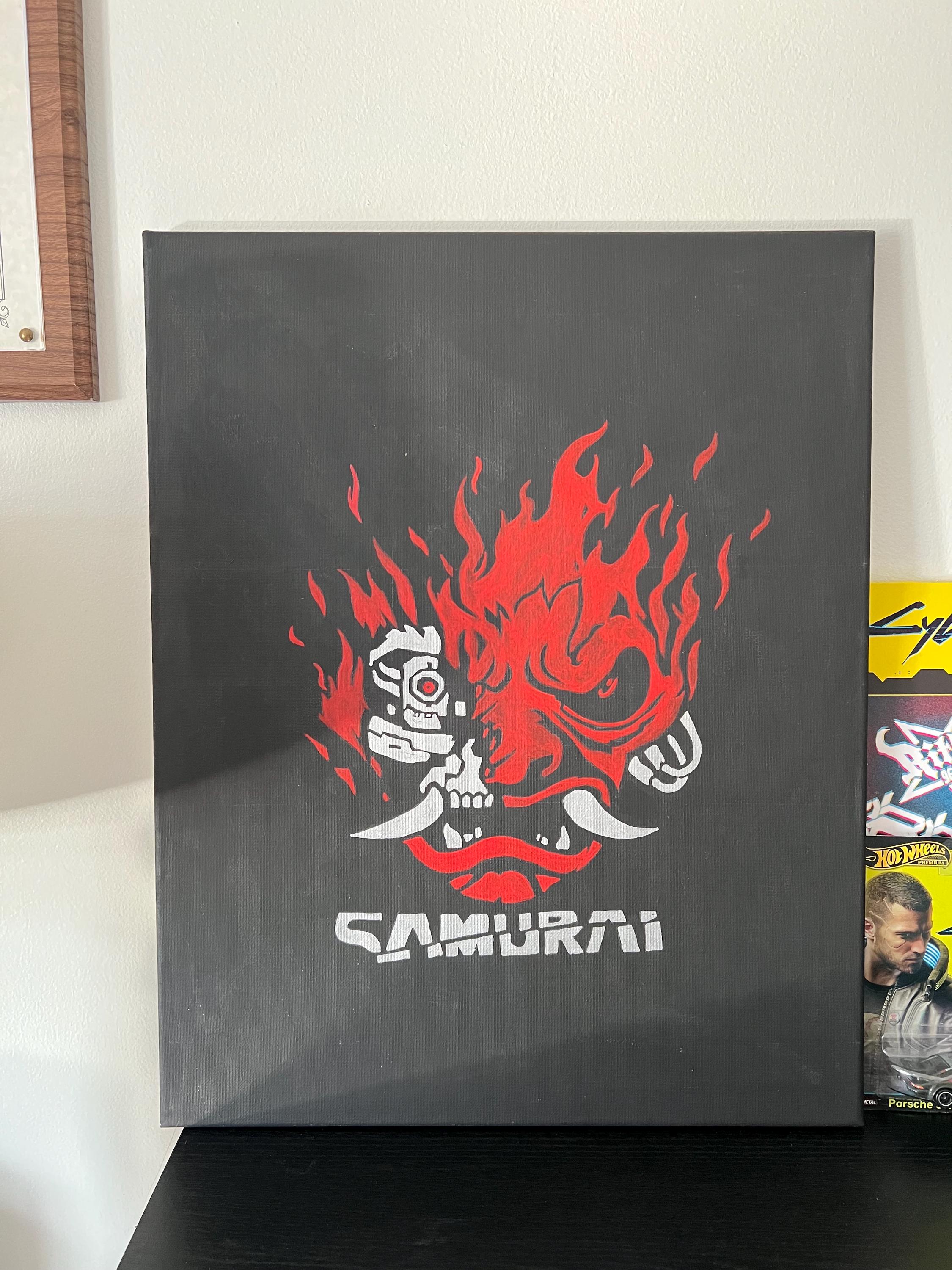 Cyberpunk 2077: Samurai Logo, Hand Painted 16x20” Canvas - Etsy