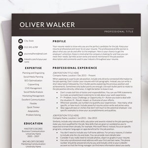 Modern 2 Column Resume Template for Word, Professional Resume Templates, Executive Resume, CFO Resume Template, CEO, CIO, Director Resume