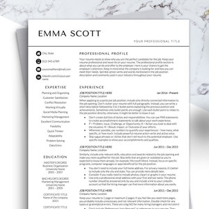 Plantilla de currículum moderna en Word, plantilla de currículum profesional y carta de presentación, currículum de dos columnas, gerente, marketing, plantilla de currículum empresarial